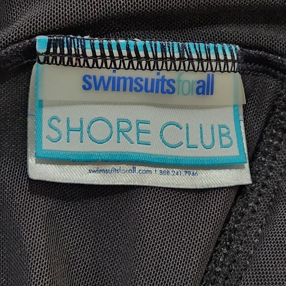 Swimsuits for All Tie Front One-Piece Swimsuit Swim Dress Black Women's Size 12 - Picture 7 of 11